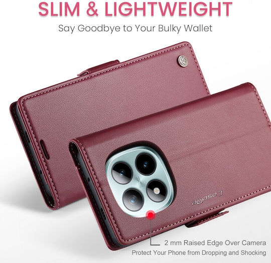 Caseme 023 Luminus Θήκη Πορτοφόλι Wine Red Xiaomi Redmi Note 15 Pro Plus 5g/poco M8 Pro 5g
