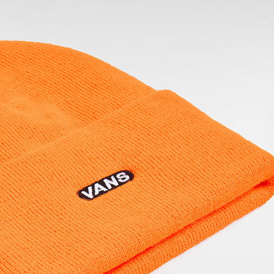 Tall Cuff Beanie Men's Knitted Beanie in Orange Colour