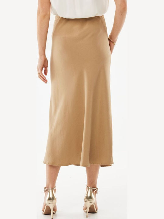 Mexx Leder Hochtailliert Maxi Rock Brown