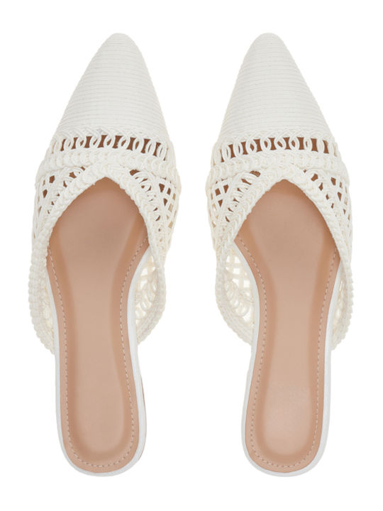 Flat Mules σε Λευκό Χρώμα