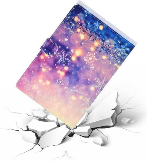 Samsung Galaxy Tab A 10.1 T580/t585 2016 Θήκη Οριζόντιας Αναδίπλωσης Δερματίνη Pu Πολύχρωμο Σχέδιο Στήριξη & Θήκη Κάρτας & Λειτουργία Αφύπνισης Ύπνου Κόκκινο