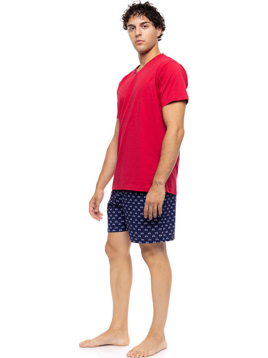 Ulisse Καλοκαιρινή Ανδρική Πιτζάμα Red
