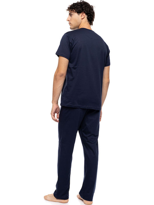 Ulisse Summer Men's Pyjama Yacht Blue Light Grey