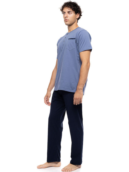 Ulisse Sommer Herrenpyjama Cosmos Blau