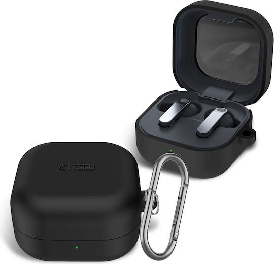 Tech-Protect Silikon Mit Haken Fall Kompatibel Mit Samsung Galaxy Buds 4 4 Pro Schwarz