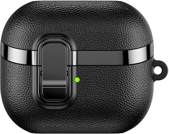 Snap Switch Litchi Textur Fall Samsung Galaxy Buds3 Pro Schwarz