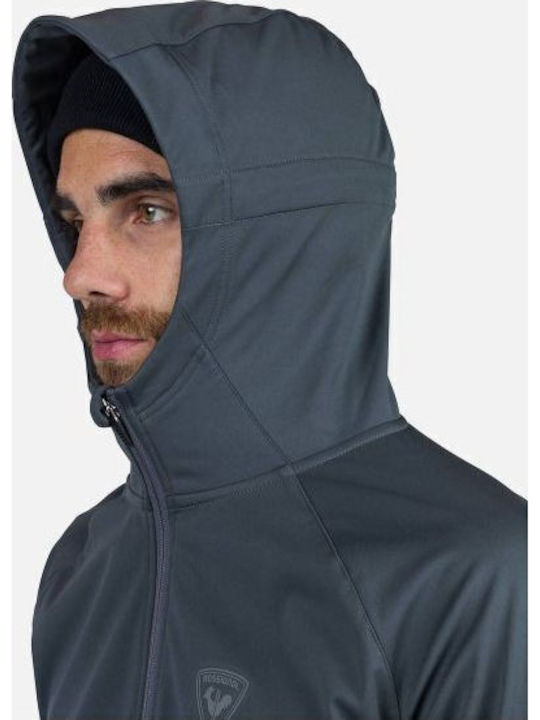 Ανδρική Ζακέτα Fleece με Κουκούλα Gray