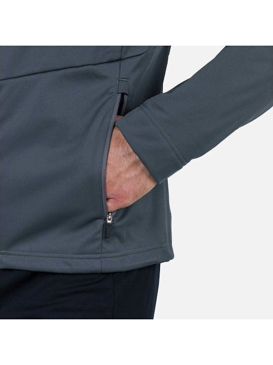 Ανδρική Ζακέτα Fleece με Κουκούλα Gray