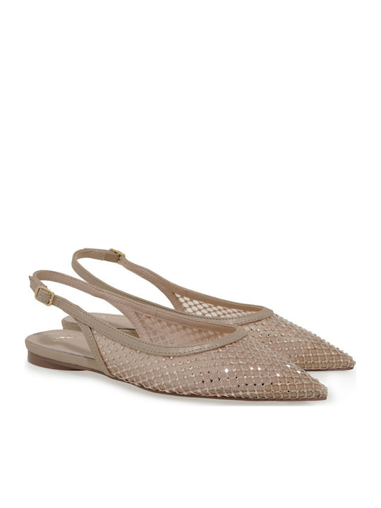 Exe Γυναικείες Μπαλαρίνες Slingback ΠΛΑΤΙΝΑ ΣΤΡΑΣ