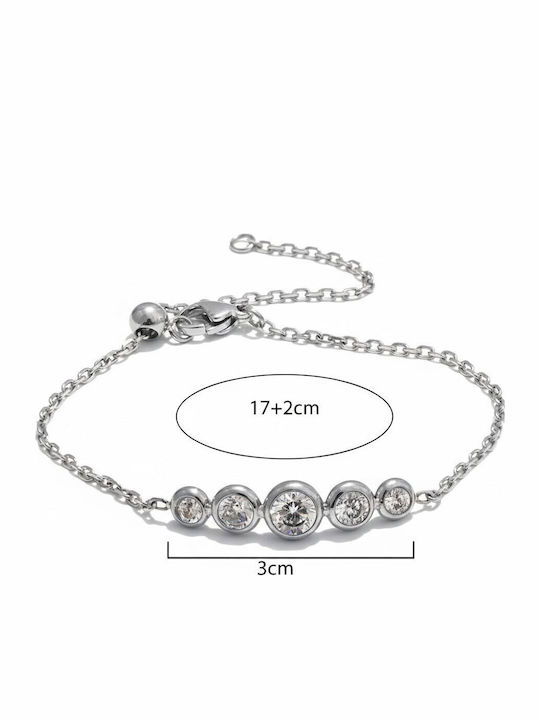 Awear Women's Bracelet Made of Stainless Steel with Zircon