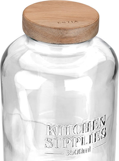 Estia Allure Ваза за Обща Употреба с Капак Стъклена Прозрачна 3500ml