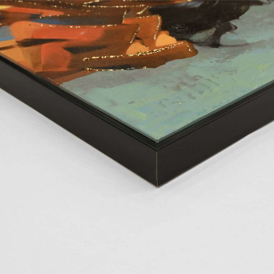 Wall Painting Fb94572 Black Frame-Canvas Print Female Figure 82x4.5x122cm