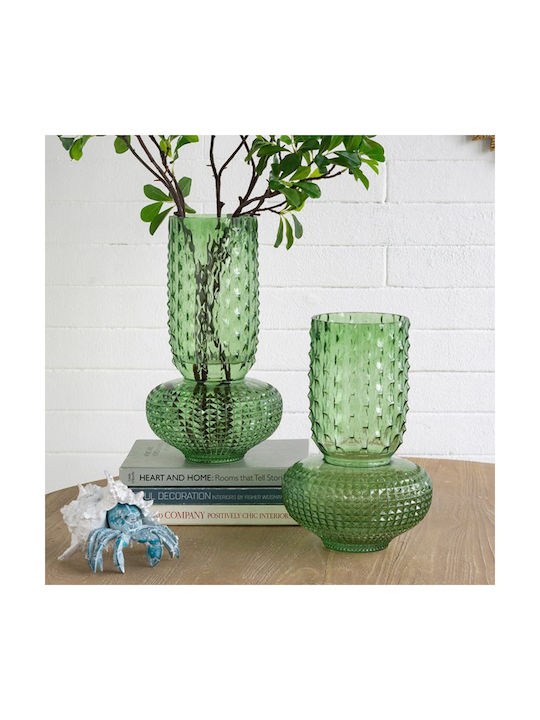 Artekko Vază Decorativă Sticlă Glassy Verde 21.5x21.5x32.6cm 1buc