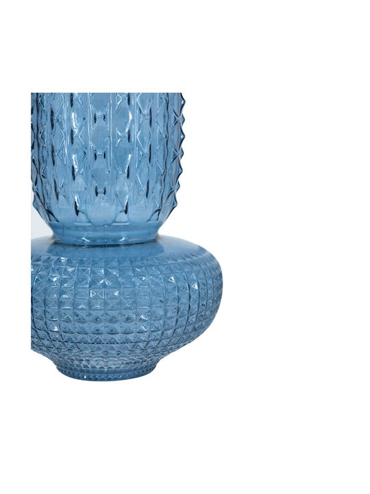 Artekko Decorative Vase Glassy Blue 21.3x21.3x38.3cm