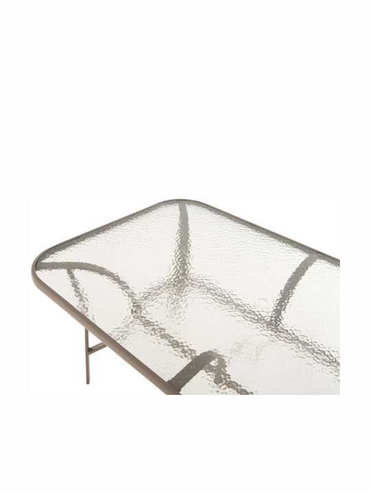 Метално Маса за Малки Външни Пространства Стабилна Champagne 38x38бр