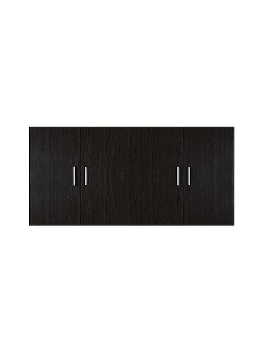 Freebox Rectangular Loft Closet made of Particleboard in Black Color 120x42cm FB9352.01 1pcs