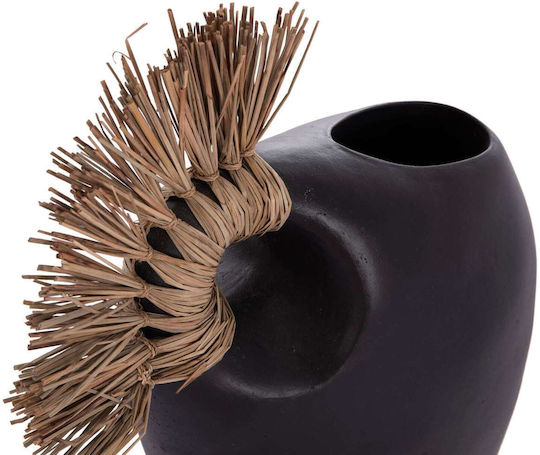 Tabletop Decor Fb94671.01 Black Terracotta & Grass--44x18x50cm
