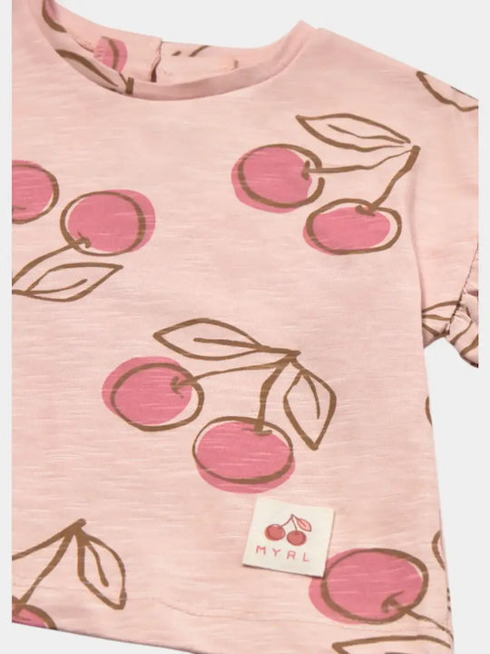 Kids Short-Sleeved Top Pink Fuchsia