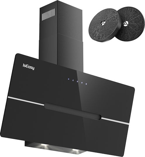IsEasy Abzugshaube Schornstein 89.5cm Schwarze mit Wi-Fi