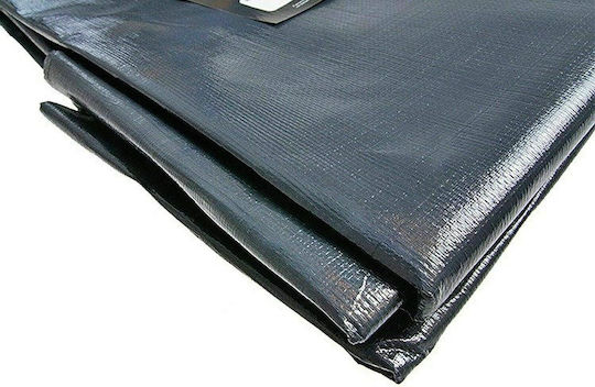 Pânză Impermeabilă 2x8m 200g/m² Densitate Inele De Fixare Gri Închis