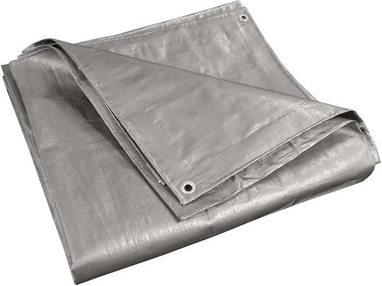 Pânză Impermeabilă Universală 4x6 M 100g/m² Densitate Inele Metalice De Prindere Culoare Argintie