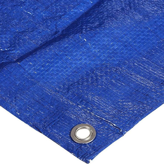Pânză Impermeabilă Universală 4x5 M 80g/m² Densitate Inele Metalice De Fixare Culoare Albastră