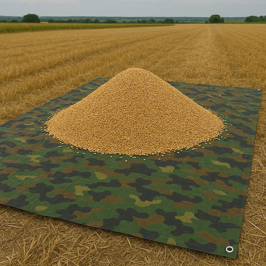 Waterproof Army Camouflage Tarpaulin 4x5m Fastening Rings 80g/m²