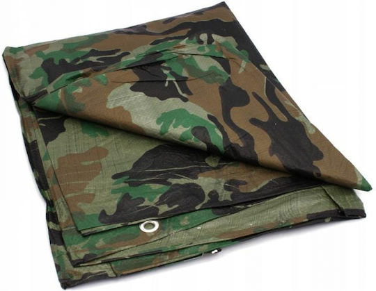 Pânză De Acoperire Impermeabilă Camuflaj Militar 2x4m Inele De Prindere 80g/m²