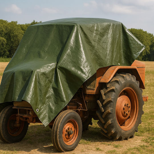 SGTT Pânză Impermeabilă De Acoperire 200gr/m² 12x8m Heavy Duty Verde