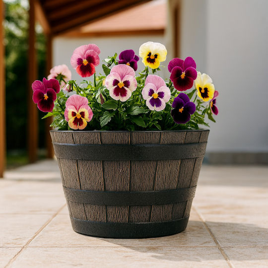 SGTT Barrel Plastic Beige Planter 39x39cm