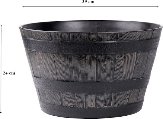 SGTT Barrel Plastic Beige Planter 39x39cm