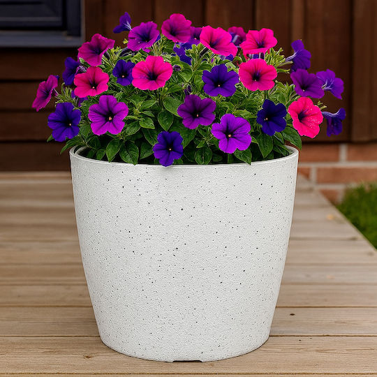 SGTT Kunststoff-Blumentopf Weiß 35x35cm
