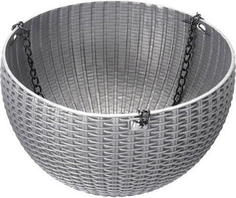 SGTT Hängender Pflanzentopf Metall Grau 26x26cm