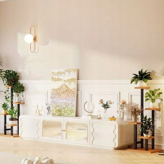 Suport Metalic Bej Pentru Plante 34x23x87cm