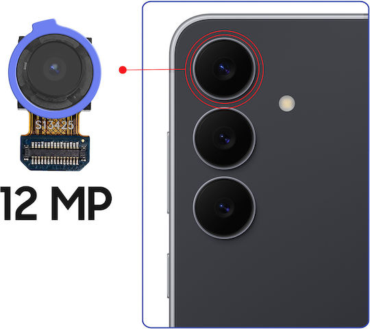 Clappio Ultra Weitwinkel Rückfahrkamera 12mp Ersatz Galaxy S23 FE Schwarz Blau