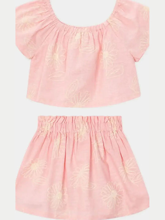Mayoral Kids Set with Skirt Summer 2pcs Light Pink