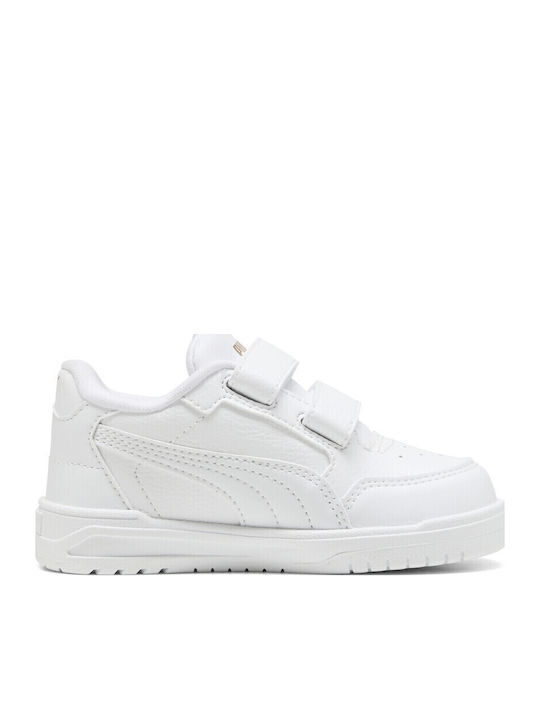 Shuffle Παιδικά Sneakers Ανατομικά με Σκρατς Λευκά