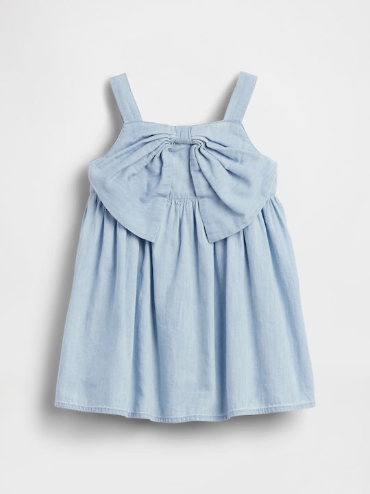 Mädchenkleid Ärmelloses Denim Mittelwaschen