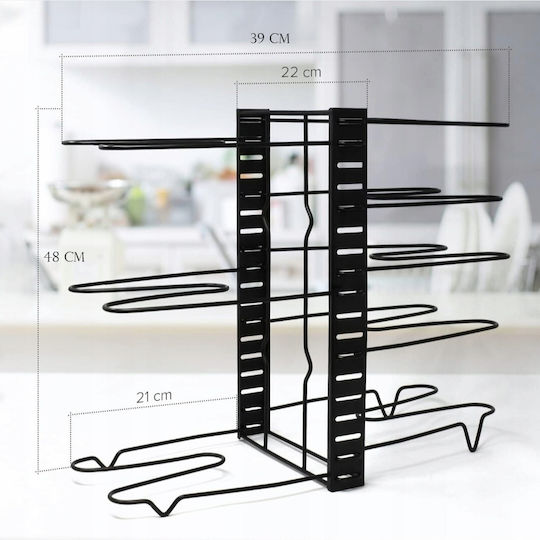Suport Pentru Oale Și Tigăi Metalic 39x20.5x48cm Negru