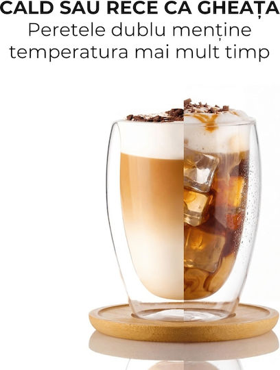 Miamio Σετ Ποτήρια Καφέ/Freddo από Γυαλί Καφέ 350ml 6τμχ