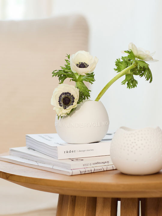 Raeder Porcelain Candle Holder Suitable for Tealights in White Colour 8.5x8.5x6.7cm