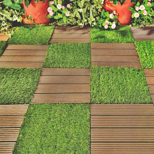 SGTT Material Pentru Pardoseală De Grădină Din Plastic 31x31cm 9 Bucăți