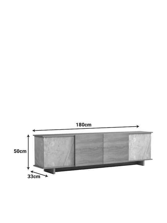 Έπιπλο Τηλεόρασης Zafore Γκρι Μπεζ Μ180xΠ33xΥ50cm