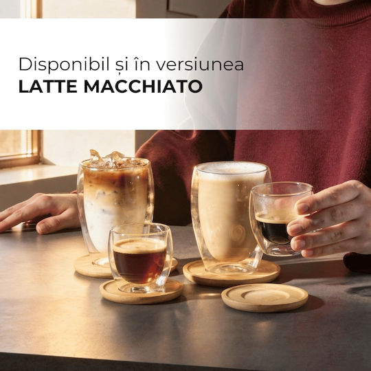 Miamio Σετ Φλιτζάνια Espresso Γυάλινα Διάφανα 100ml 6τμχ