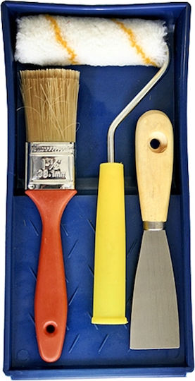 Painting Set Tray 10 Cm Roller Brush Spatula