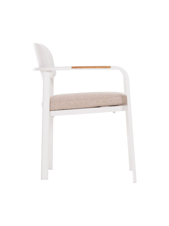 Elara Wooden Dining Armchair Beige 56x62x78cm