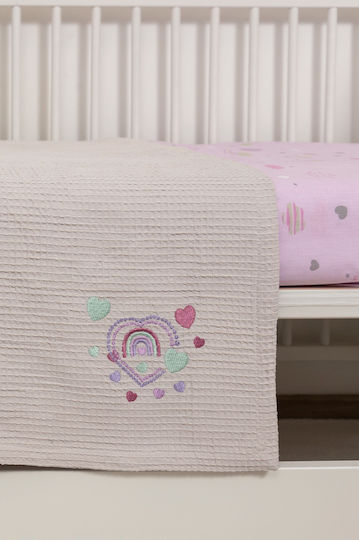 Viokarpet Waffel Babydecke Flieder 110x140cm