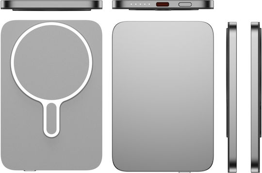 Voltres MagSafe Външна Батерия 5000mAh 20W с USB-C Порт Сребриста