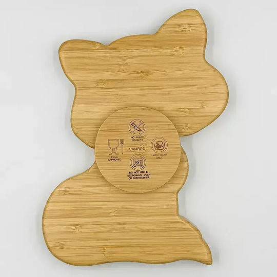 Pandaboo Kids Food Plate Made of Bamboo Orange