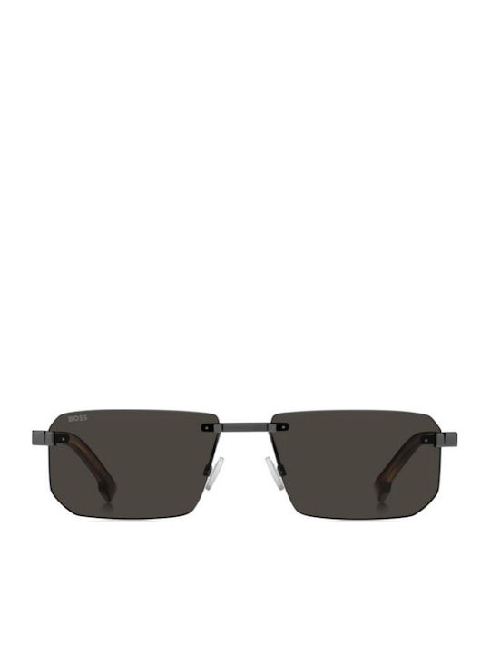 Boss Unisex Sunglasses with Gray Metallic Frame and Black Lenses Boss 1918/S V81/IR